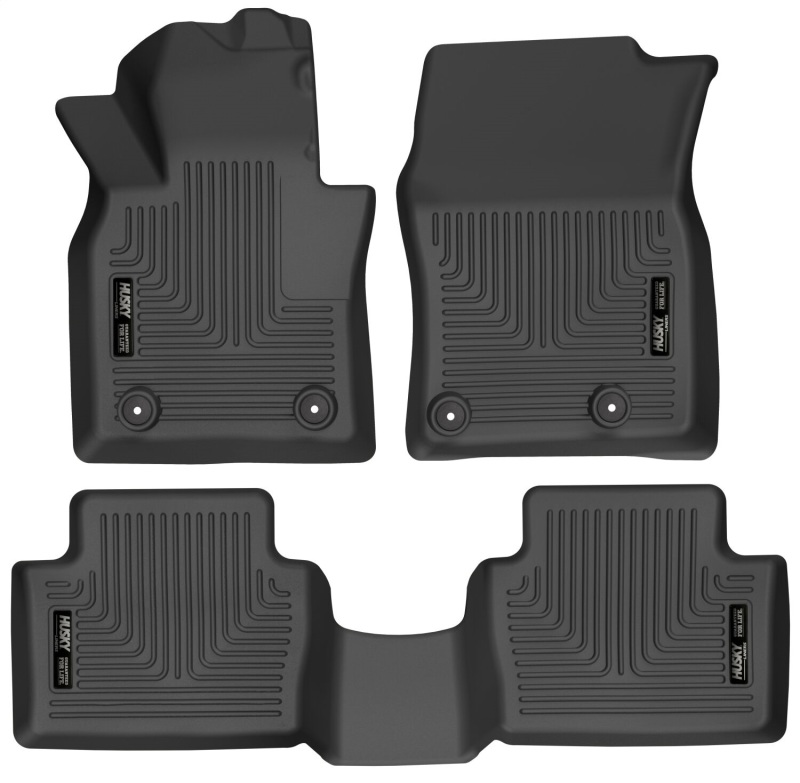 Mazda CX-30 Floor Liners - Front + 2nd Seat - Husky Liners - WeatherBeater - Black - `20-`22